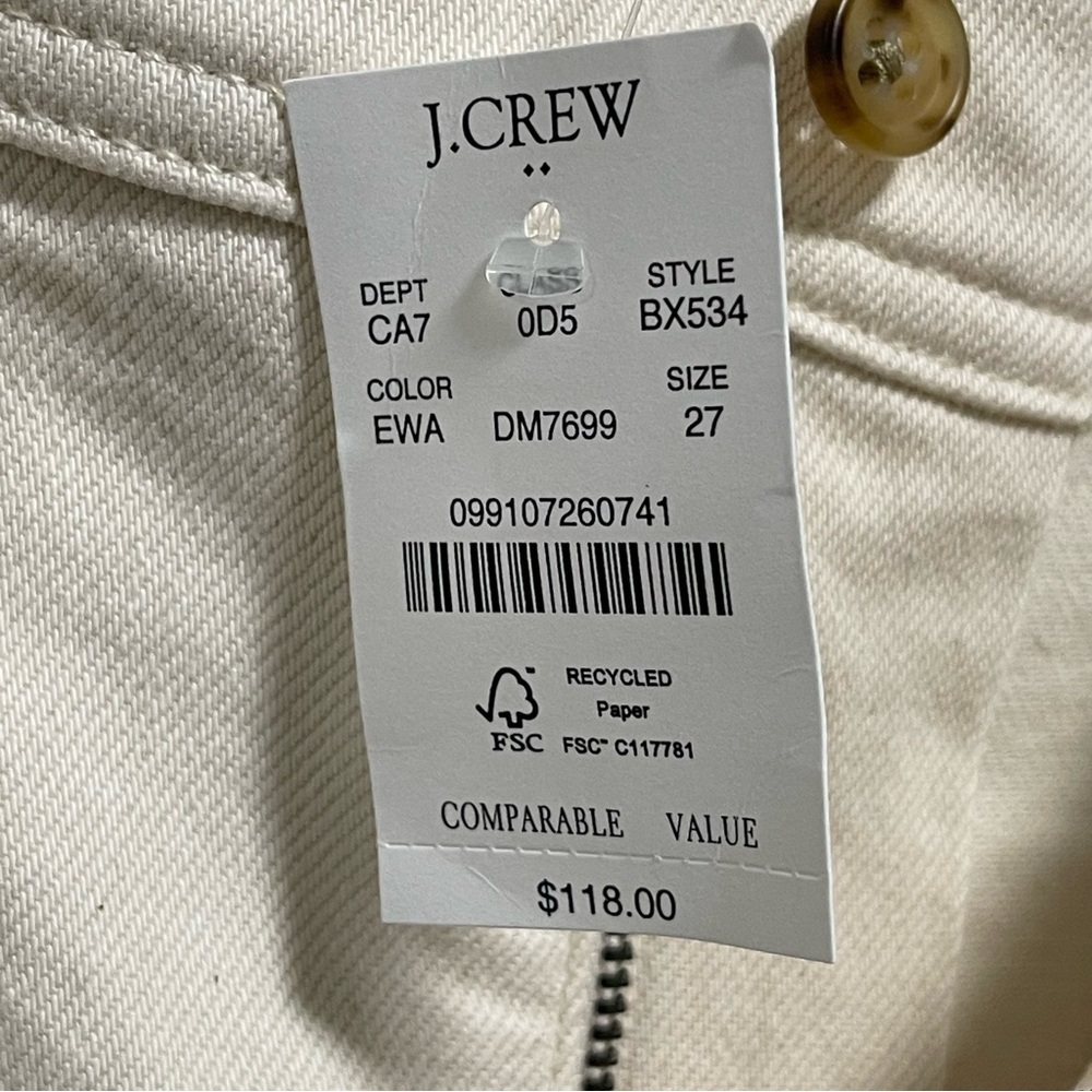 J.Crew Seamed Straight Leg Jean in All Day Stretch W Rope-Tie Waist Size 27 - Picture 6 of 6